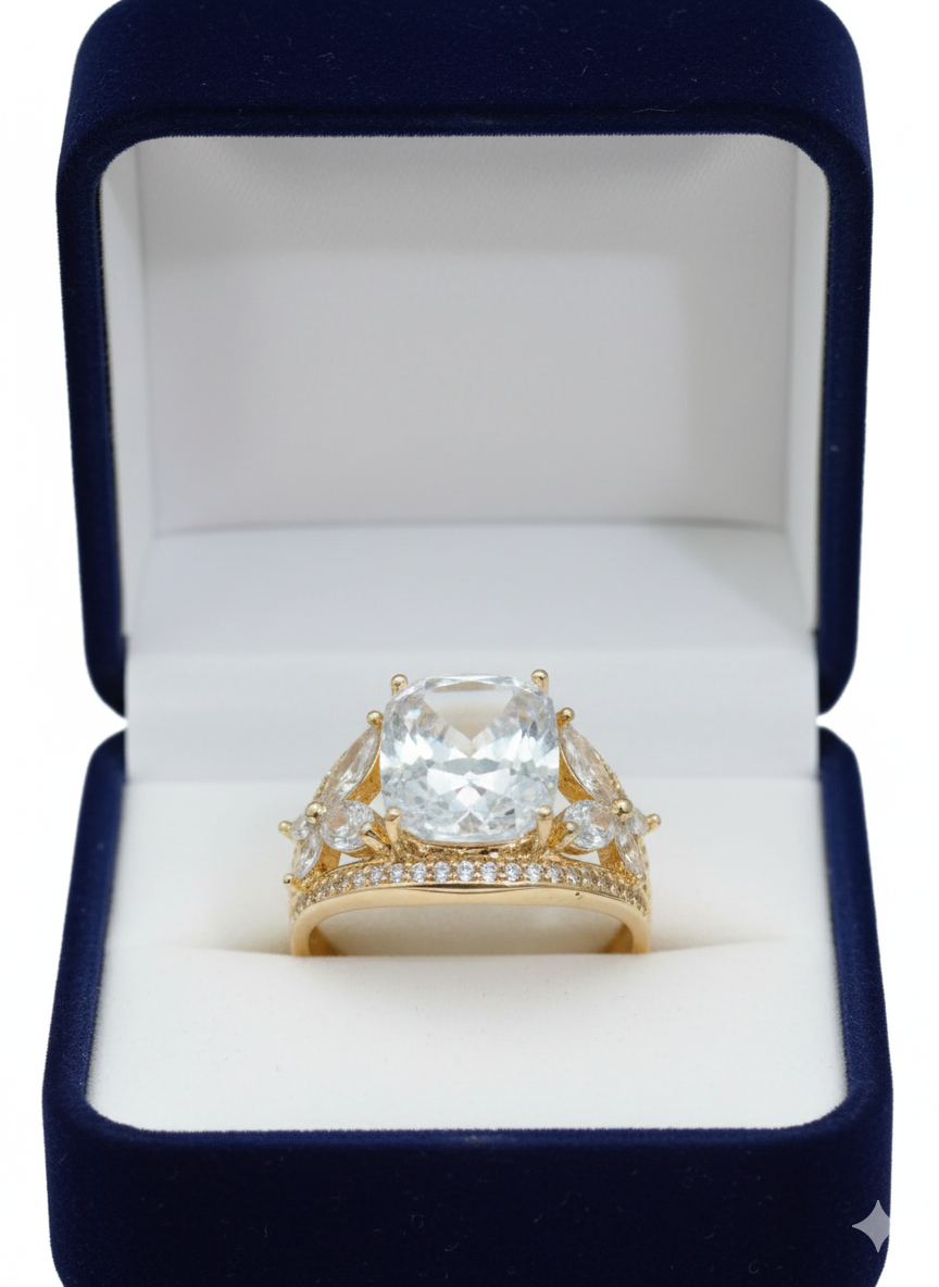 Elegant Luxury Zirconic Butterfly Style Gold Ring Jewelry