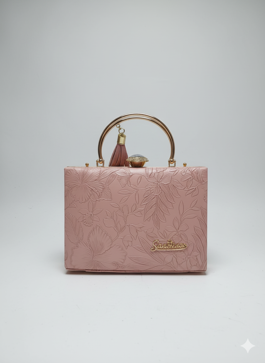 Gold Flora Sculpted Bloom Box Bags