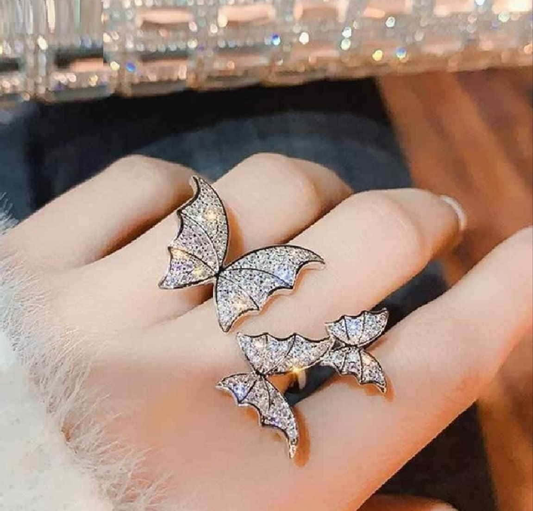 Beautiful Zircon Butterfly Ring Adjustable Jewelry