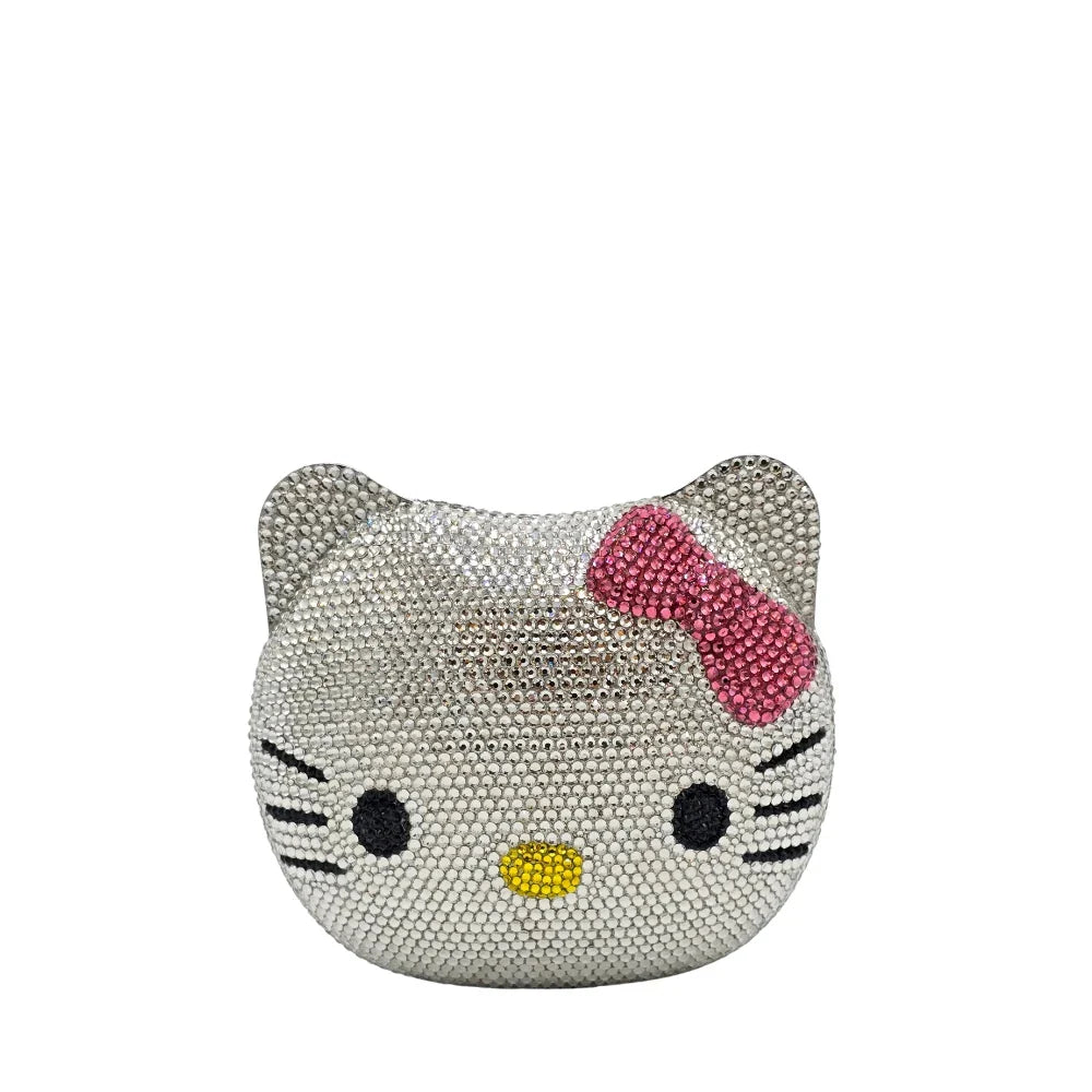 Crystal Hello Kitty metal Clutch Bag