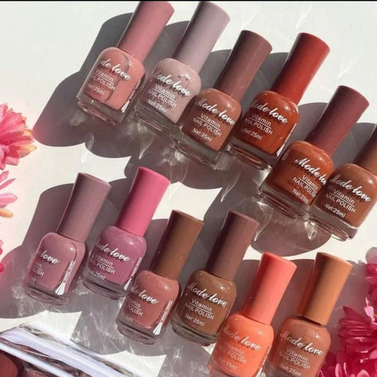 Mode Love Permanent Nail Paint 12 Pcs Set Cosmetics