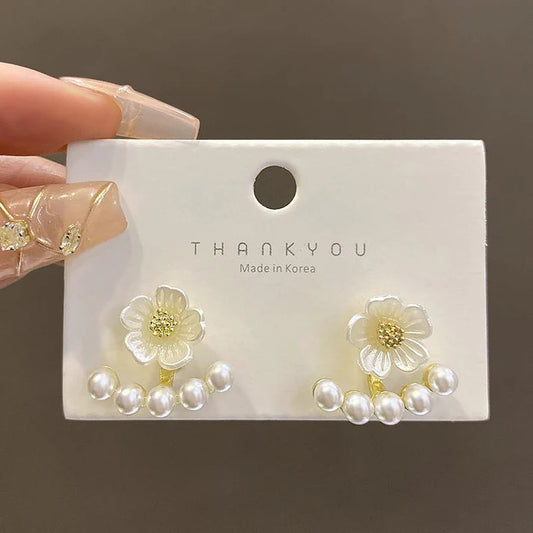 Korean Style Elegant Pearl Drop Ear Cuffs/Ear Stud Jewelry