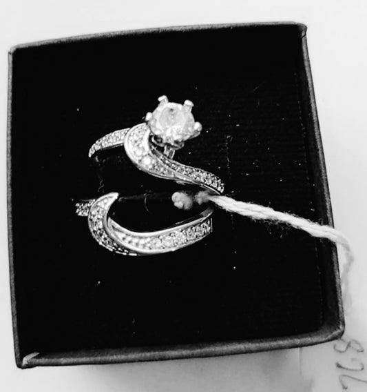 Elegant Silver Celestia Couple Ring Jewelry