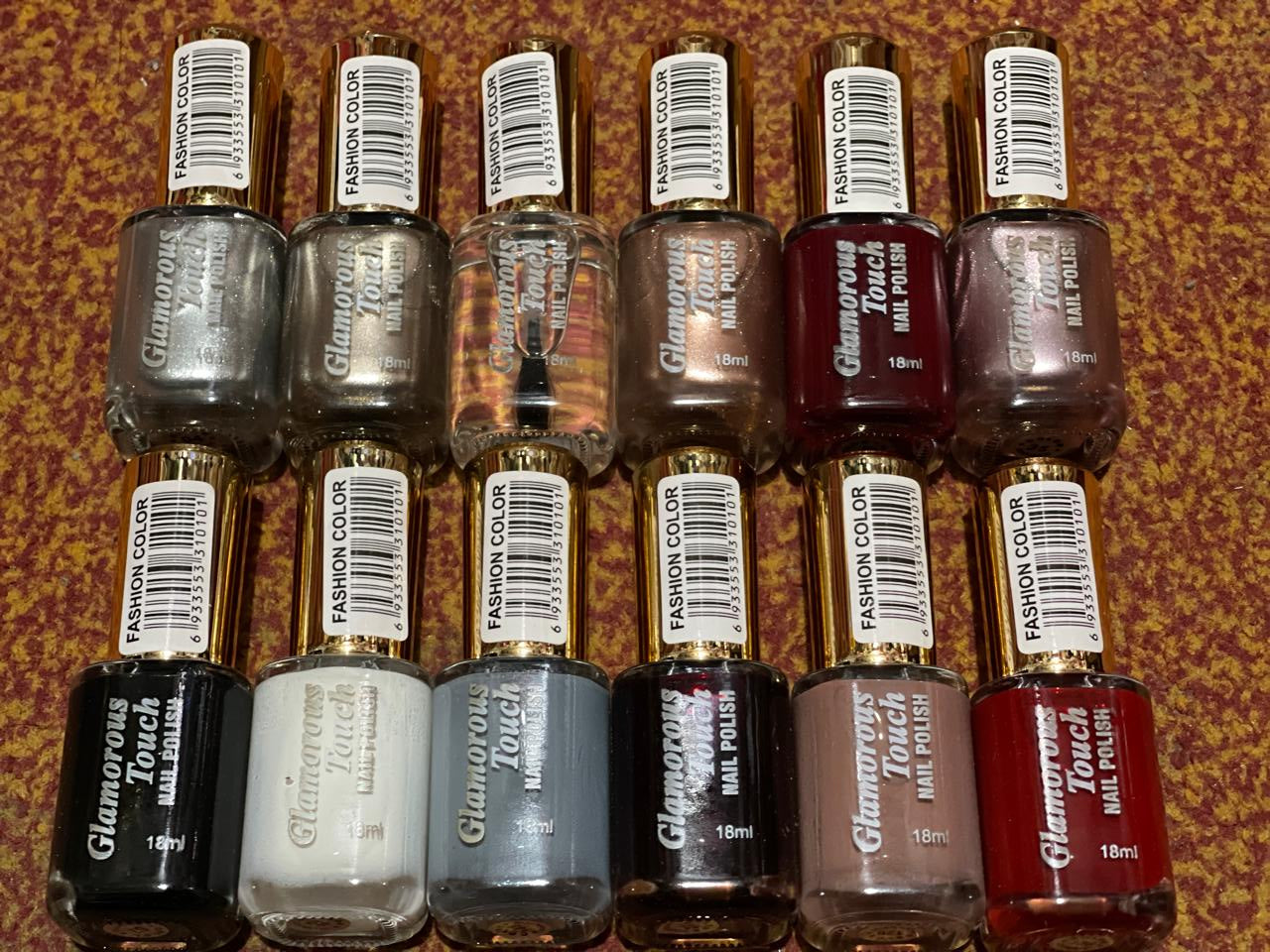 Glamorous Touch Matte /Glitter Finish Nail Paint Set Of 12 Cosmetics