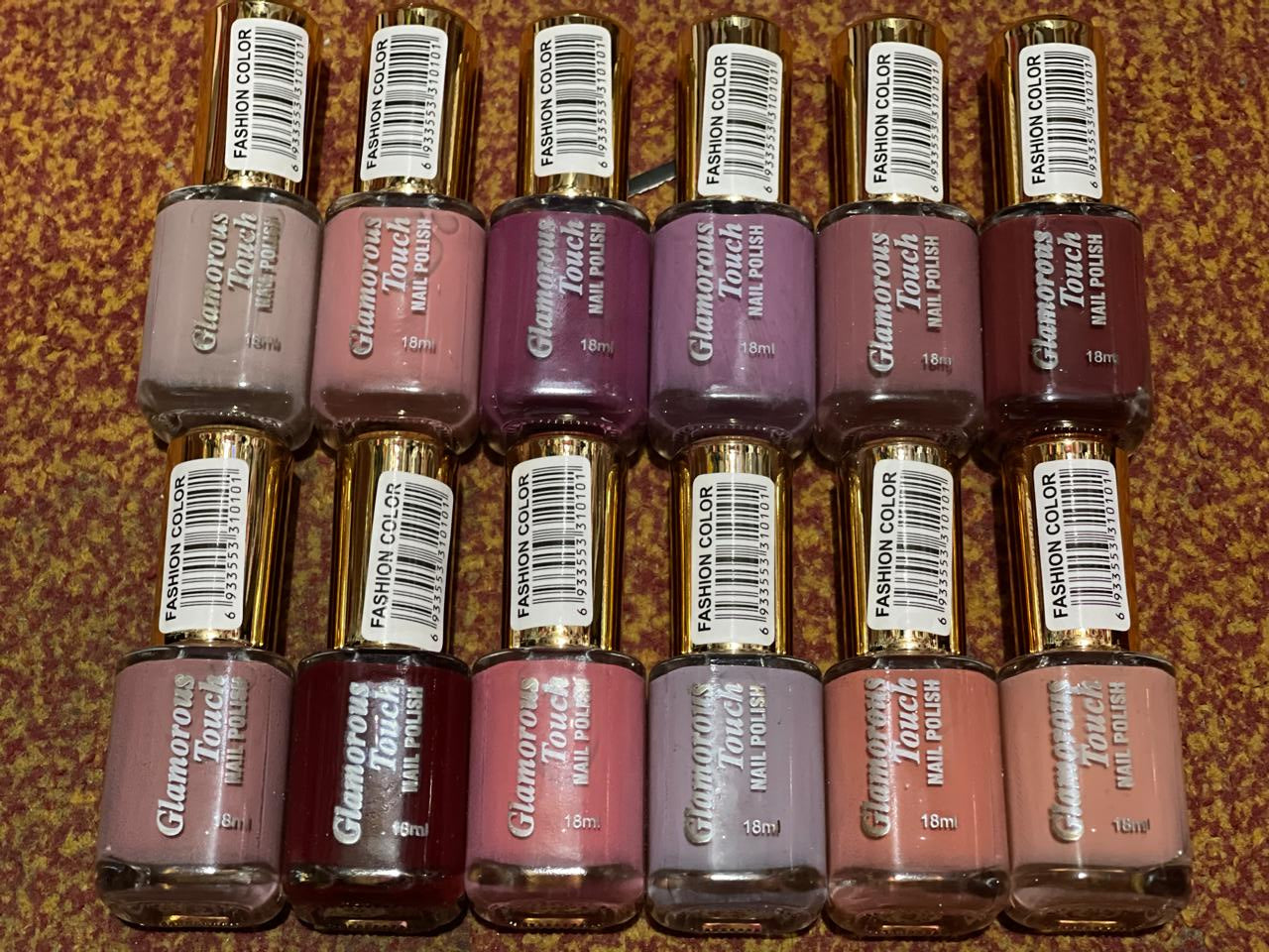 Glamorous Touch Matte /Glitter Finish Nail Paint Set Of 12 Cosmetics