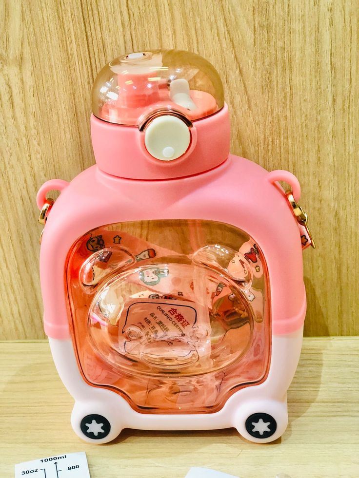 Silicone Cute Bear Transparent Sipper School Water Bottle For Kids Random Designs