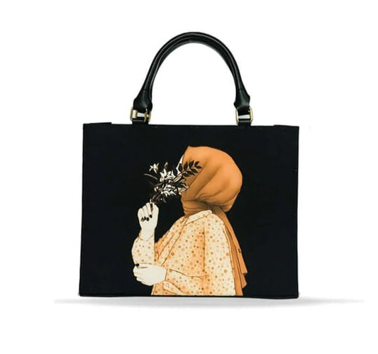 Elegant Hijab Girl Canvas Tote Bag