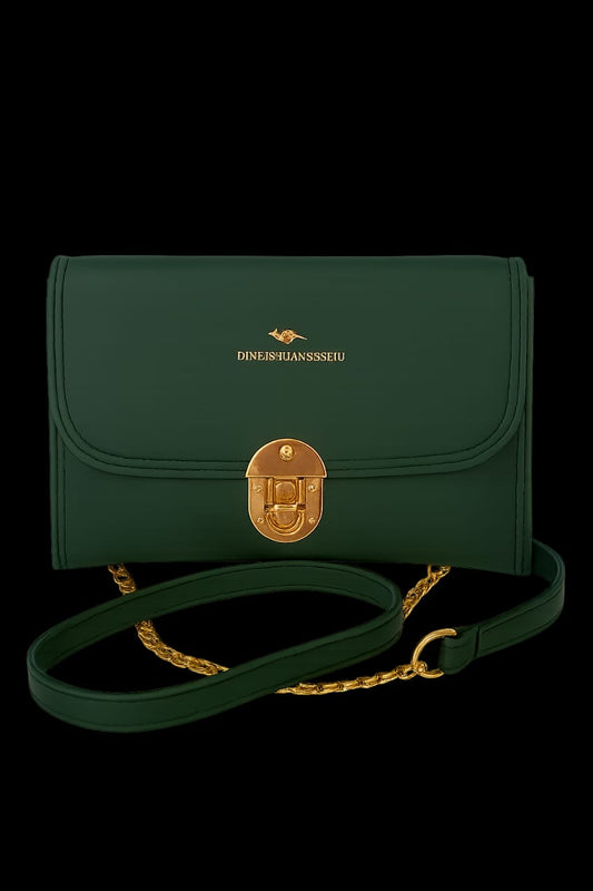 Classic Green Double Zip Cross Body Bags (Free Shipment)