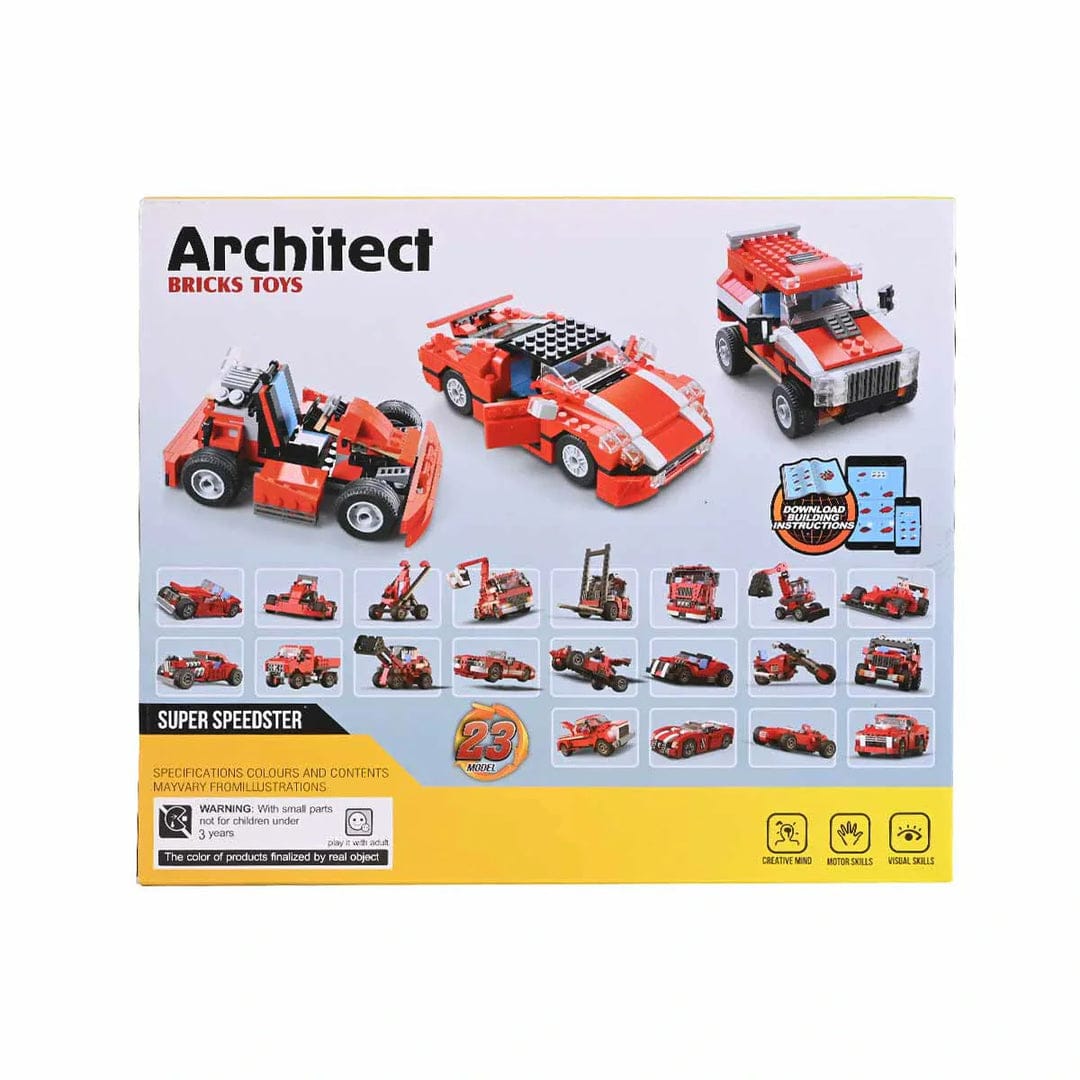 Super Speedster Architect Creator 23 in 1 Race Car Brick Blocks Set Toys