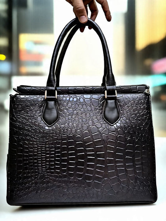 Midnight Croc Luxe Tote Bags