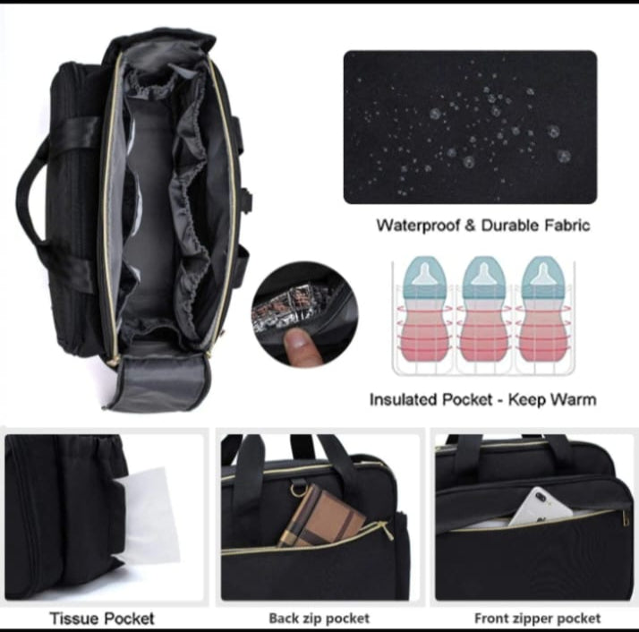 Baby Changing Tote Bag , 4 in 1 Convertible Smart Diaper Bag