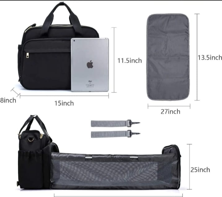 Baby Changing Tote Bag , 4 in 1 Convertible Smart Diaper Bag
