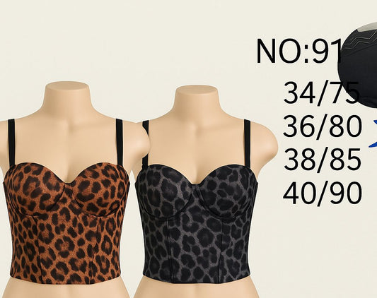 Midnight & Ember Leopard Top Lingerie