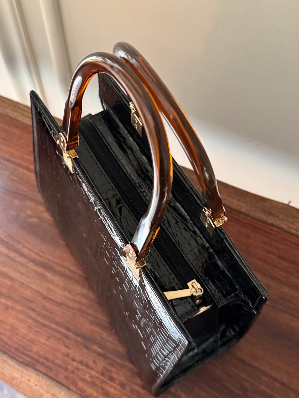 Elegant Croc- Embossed Tote Bag