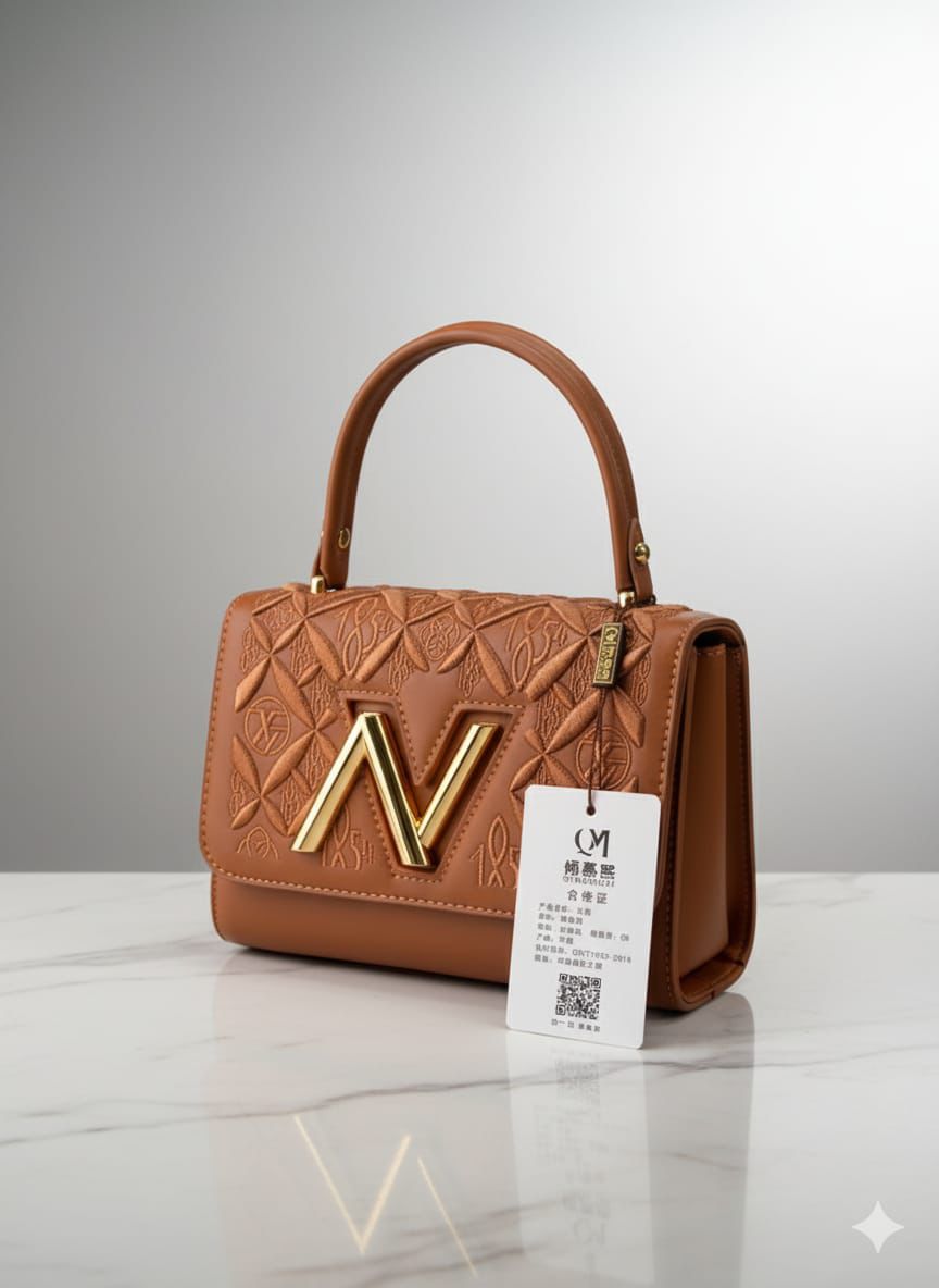 Luxe Noir Emblem Top-Handle Bags