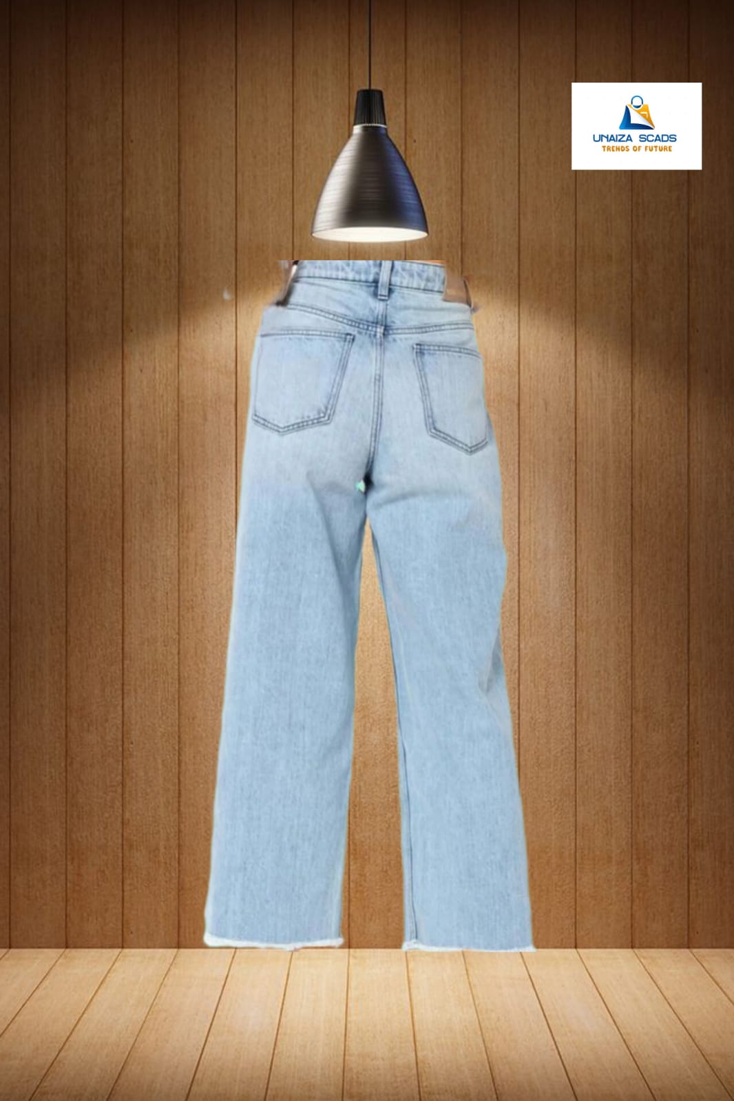 Ladies Flapper Denim Jeans Sky Blue