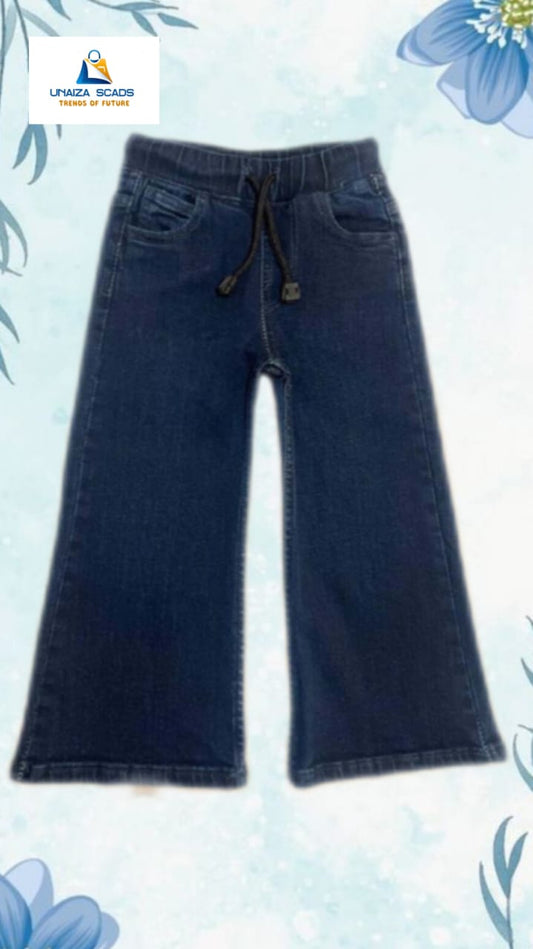 Girls Flapper Denim Jeans – Dark Blue