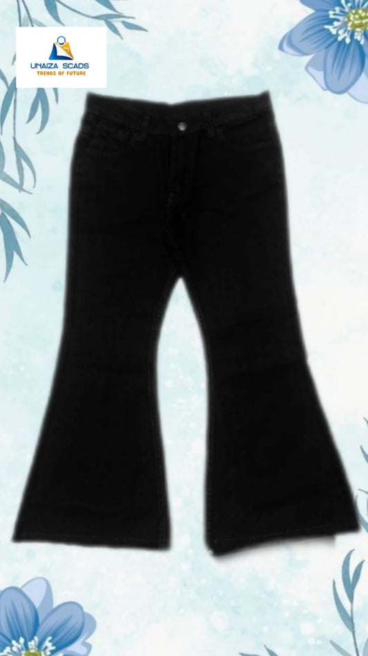Girls Jeans Bell Bottom Jet Black