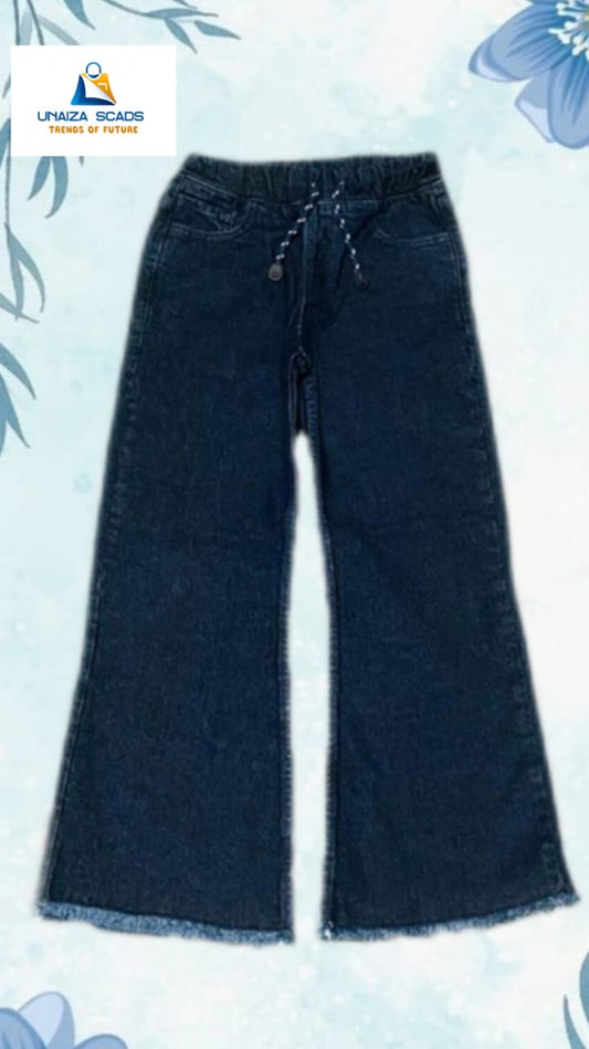Girls Flapper Flare Jeans – Dark Blue Denim