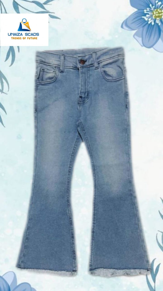 Girls Jeans Bell Bottom Light Sky Blue
