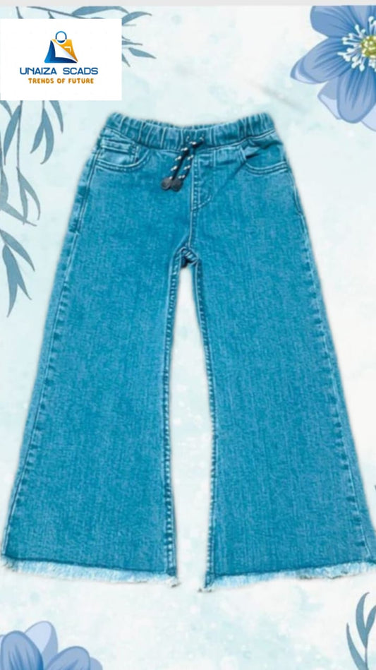 Girls Flapper Flare Jeans – Sky Blue Denim