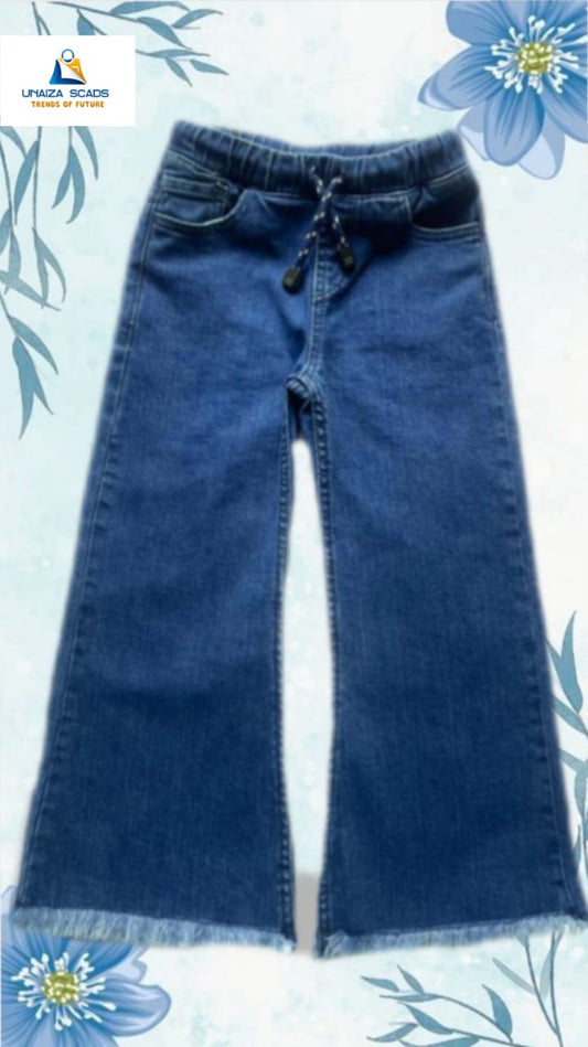 Girls Flapper Flare Jeans – Mid Blue Denim