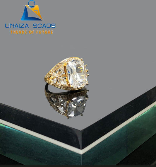 Elegant Luxury Zirconic Butterfly Style Gold Ring Jewelry