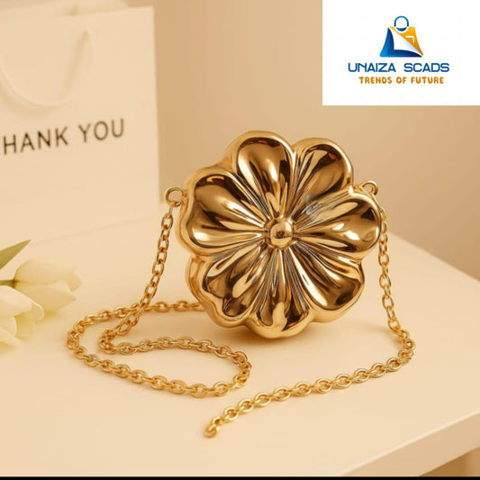 Elegant Flower Mini Cross Body Metal Pouch/Clutch Bags