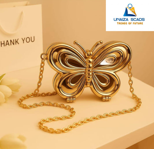 Beautiful Butterfly Mini Cross Body Metal Pouch/Clutch Bags