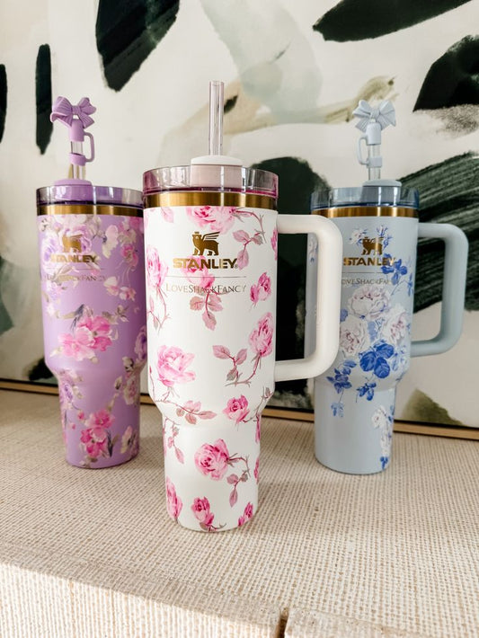 Original Stanley Quencher H2.0 Tumbler 40 oz Flower Printed Accessories