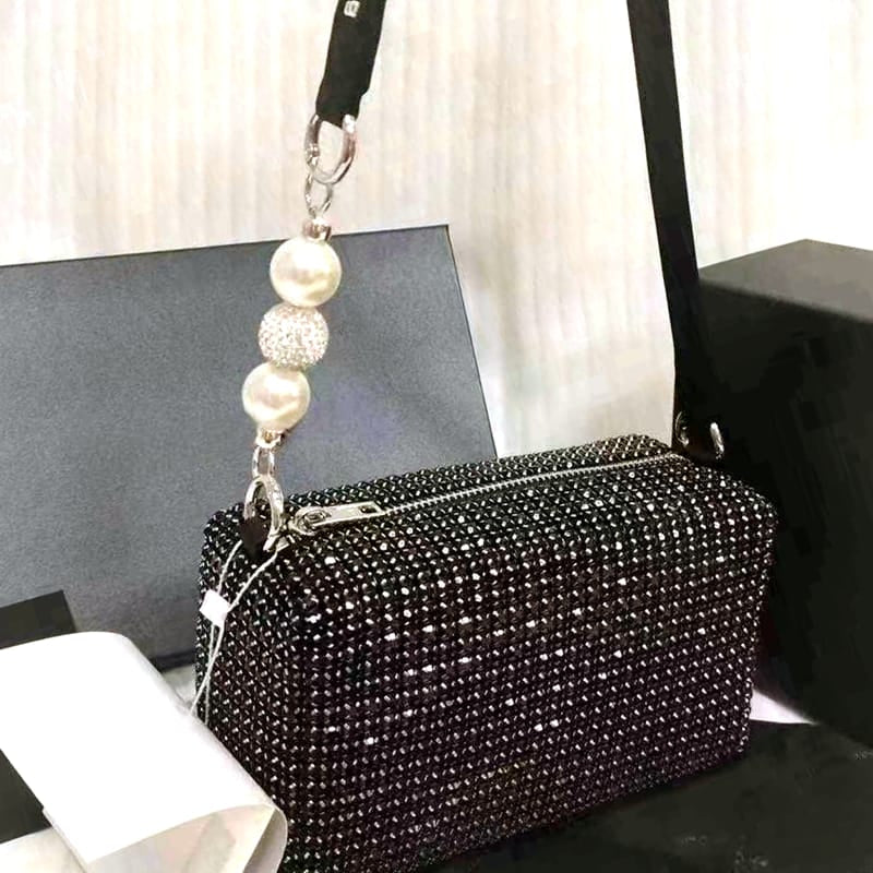 Crystal Charm Box Clutch Evening Bag