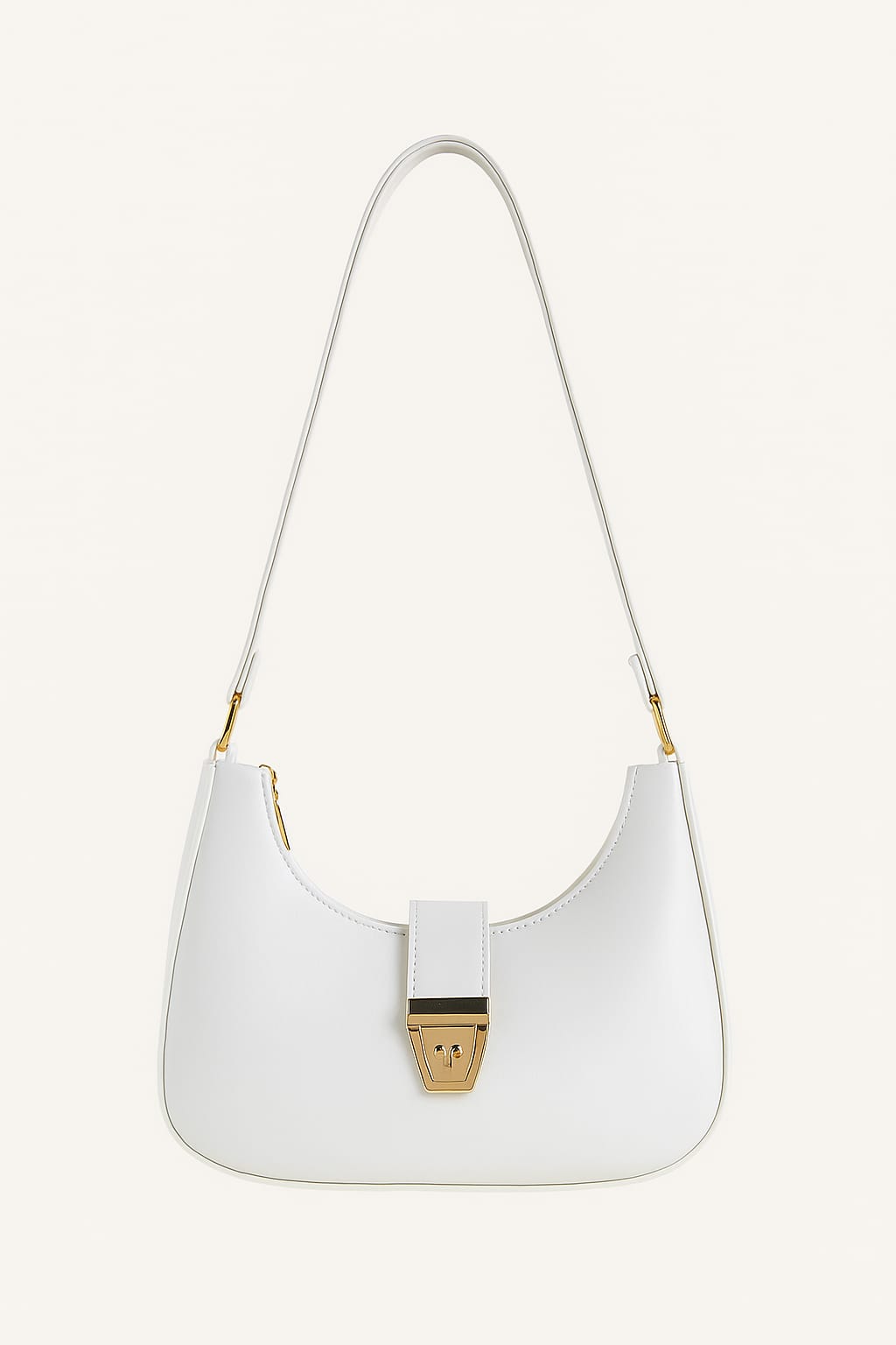 Sleek Stone Crescent Shoulder Bag