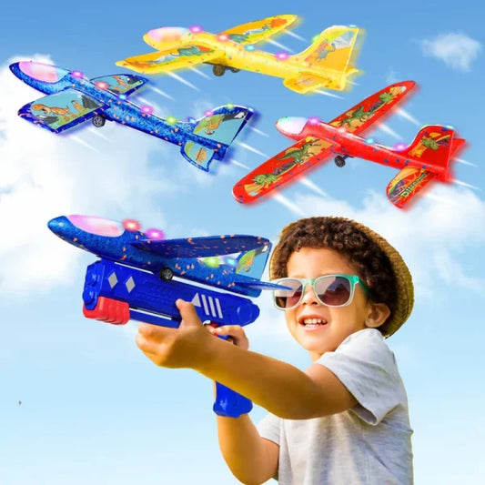 Airplane Launcher Aircraft Flying Shooting Gun Toys