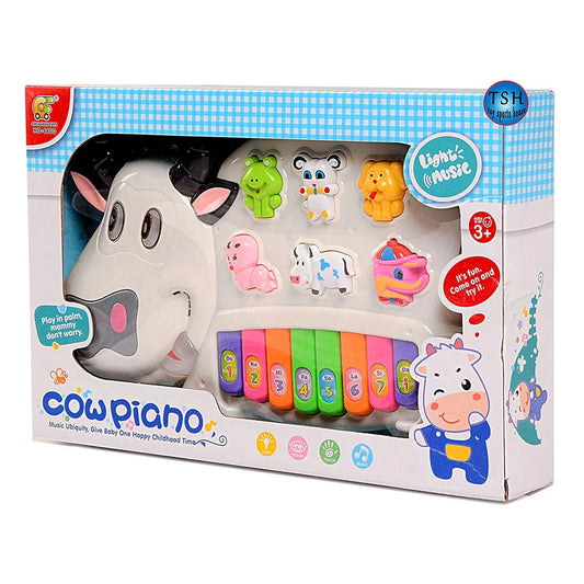 Cow Keyboard Learning Piano With Music & Lights Toys
