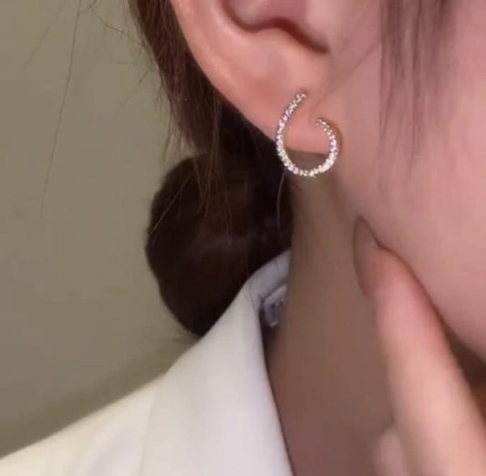 Elegant Zircon Pearl Stone Earrings Material Alloy Jewelry