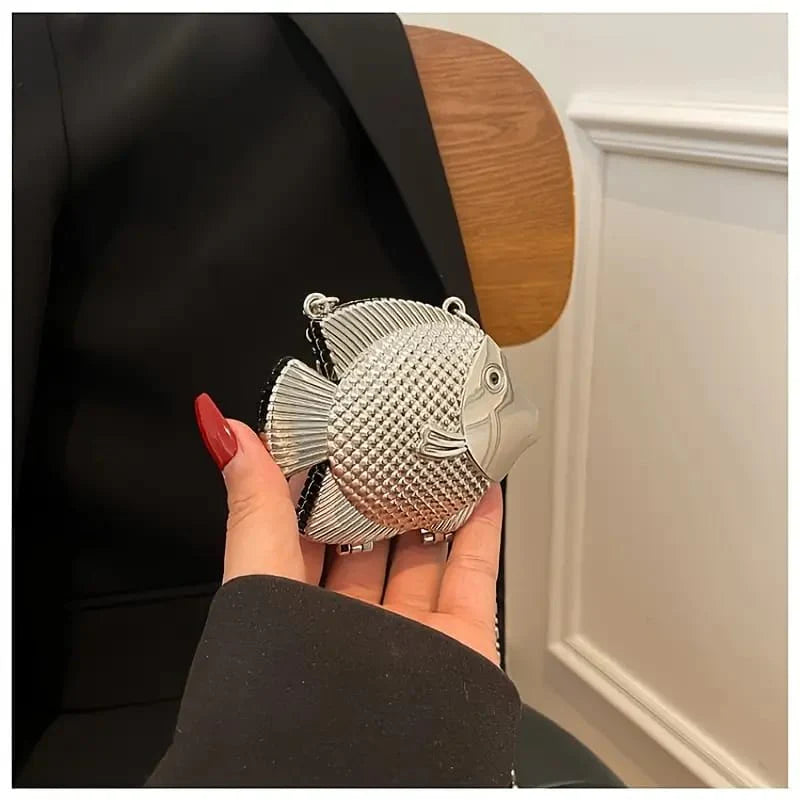 Fin & Shine Mini Golden Fish Cross Body Acrylic Pouch / Clutch Bags