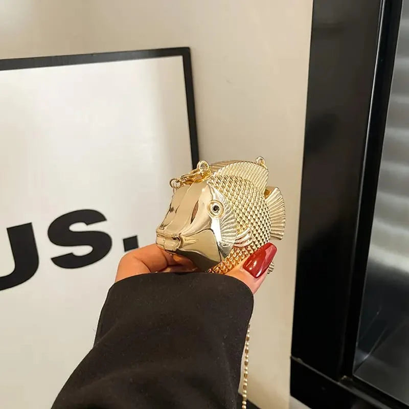 Fin & Shine Mini Golden Fish Cross Body Acrylic Pouch / Clutch Bags