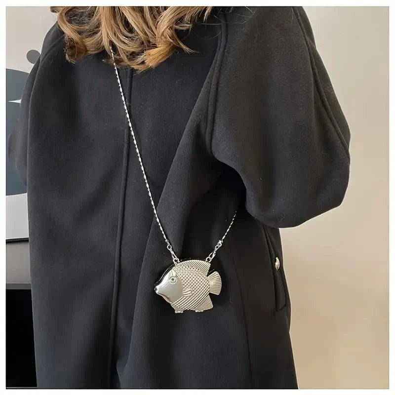 Fin & Shine Mini Golden Fish Cross Body Acrylic Pouch / Clutch Bags