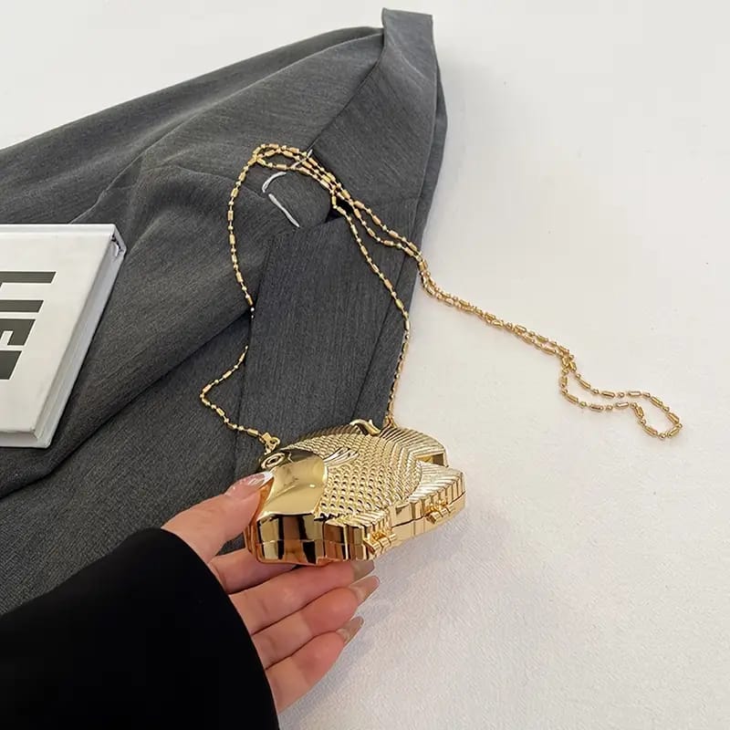 Fin & Shine Mini Golden Fish Cross Body Acrylic Pouch / Clutch Bags
