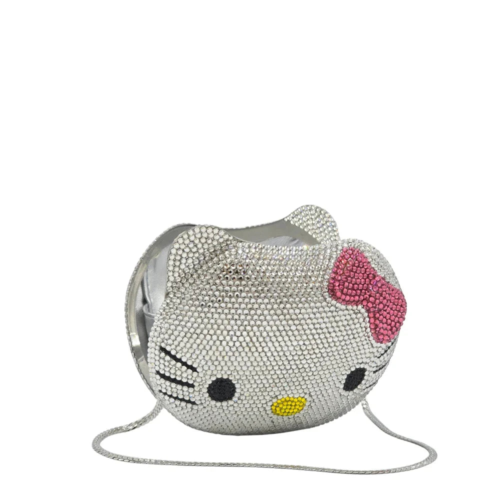 Crystal Hello Kitty metal Clutch Bag