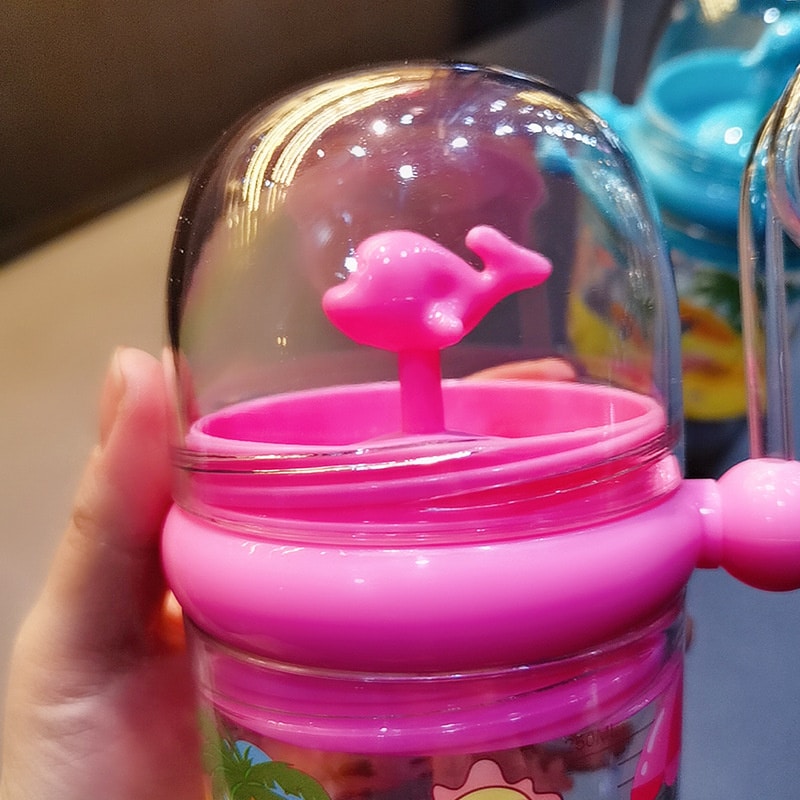 Cute Dolphin Water Bottle/Cup With Straw For Kids (Free Shipment)