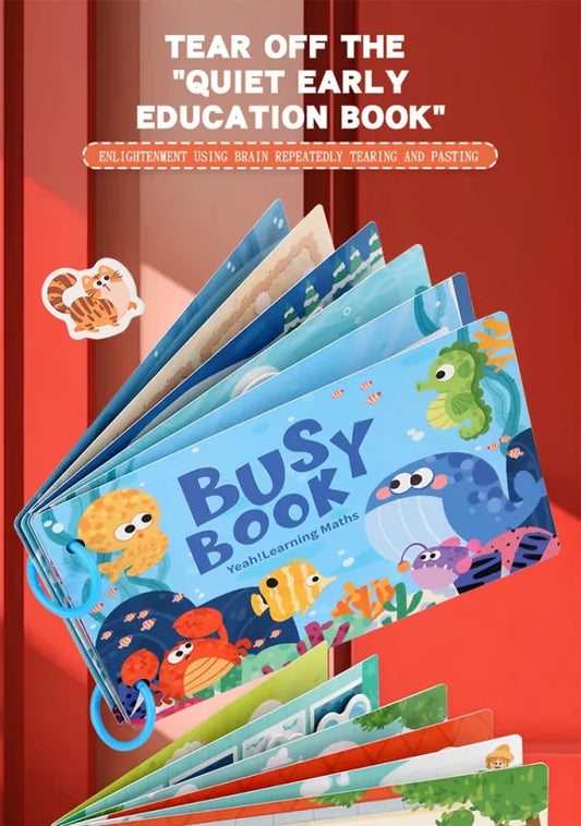 Montessori Baby Busy Book Paste Pictures Activity Early Learning Education Toy For Kids
