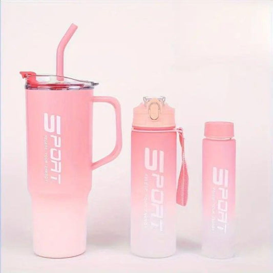(pack Of 3) Water Bottles Set, Sports Water Cups, Portable Drinking Cups, Accessories (Free Shipment)