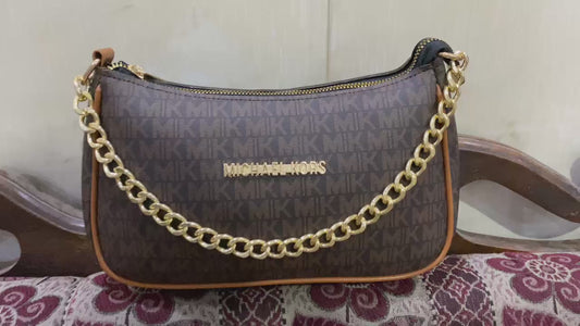 Michael Kors MK Monogram Chain Shoulder Bag