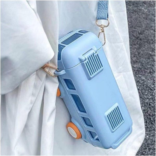 School Bus Design Kids Water Bottle with Straw (Free Shipment)