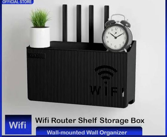 Wifi Router Shelf & Cable Organizer – Wall-mount Abs Plastic Storage Box For Routers, Power Strips & Cables Accessories