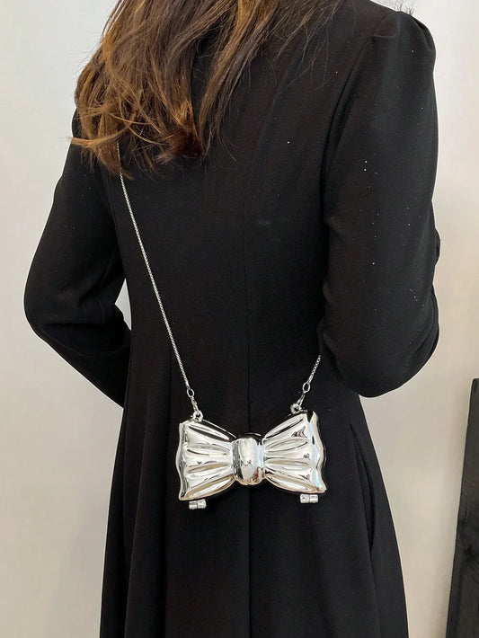 New Mini Acrylic Bow Clutch Bag With Mirror Inside